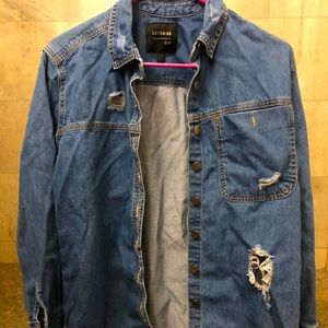 Cotton On Distressed Denim Shirt